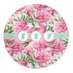 Watercolor Peonies 5' Round Indoor Area Rug (Personalized)