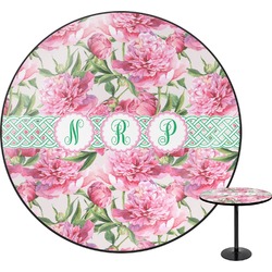 Watercolor Peonies Round Table - 30" (Personalized)