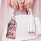 Watercolor Peonies Sanitizer Holder Keychain - Large (LIFESTYLE)