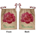 Watercolor Peonies Santa Sack - Front & Back (Personalized)