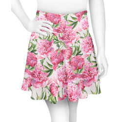 Watercolor Peonies Skater Skirt - X Large