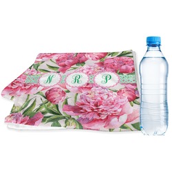 Watercolor Peonies Sports & Fitness Towel (Personalized)
