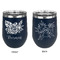 Watercolor Peonies Stainless Wine Tumblers - Navy - Double Sided - Approval