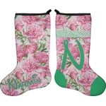 Watercolor Peonies Holiday Stocking - Double-Sided - Neoprene (Personalized)