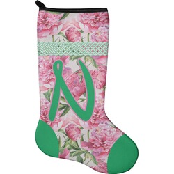 Watercolor Peonies Holiday Stocking - Single-Sided - Neoprene (Personalized)