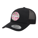 Watercolor Peonies Trucker Hat - Black (Personalized)