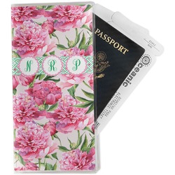 Watercolor Peonies Travel Document Holder