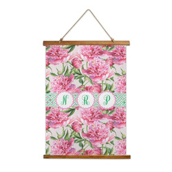 Watercolor Peonies Wall Hanging Tapestry - Tall (Personalized)