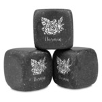 Watercolor Peonies Whiskey Stone Set - Set of 3 (Personalized)