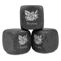 Watercolor Peonies Whiskey Stone Set (Personalized)