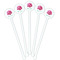 Watercolor Peonies White Plastic 5.5" Stir Stick - Fan View