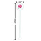 Watercolor Peonies White Plastic 5.5" Stir Stick - Round - Dimensions