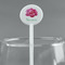 Watercolor Peonies White Plastic 5.5" Stir Stick - Round - Main