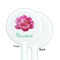 Watercolor Peonies White Plastic 5.5" Stir Stick - Single Sided - Round - Front & Back