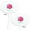 Watercolor Peonies White Plastic 7" Stir Stick - Double Sided - Oval - Front & Back