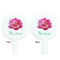 Watercolor Peonies White Plastic 7" Stir Stick - Double Sided - Round - Front & Back