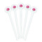 Watercolor Peonies White Plastic 7" Stir Stick - Round - Fan View