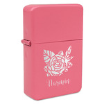 Watercolor Peonies Windproof Lighter - Pink - Double Sided (Personalized)