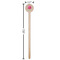 Watercolor Peonies Wooden 7.5" Stir Stick - Round - Dimensions