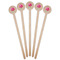 Watercolor Peonies Wooden 7.5" Stir Stick - Round - Fan View