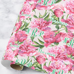 Watercolor Peonies Wrapping Paper Roll - Large (Personalized)