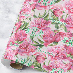 Watercolor Peonies Wrapping Paper Roll - Large - Matte (Personalized)
