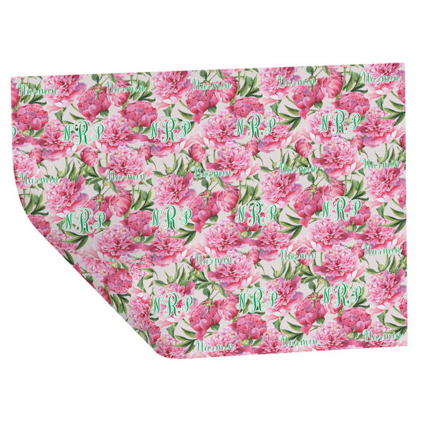 Custom Watercolor Peonies Wrapping Paper Sheets - Double-Sided - 20" x 28" (Personalized)