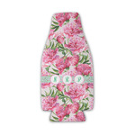 Watercolor Peonies Zipper Bottle Cooler (Personalized)