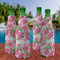 Watercolor Peonies Zipper Bottle Cooler - Set of 4 - LIFESTYLE