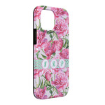 Watercolor Peonies iPhone Case - Rubber Lined - iPhone 13 Pro Max (Personalized)