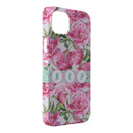 Watercolor Peonies iPhone Case - Plastic - iPhone 14 Plus (Personalized)