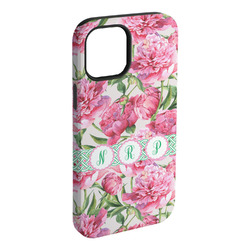 Watercolor Peonies iPhone Case - Rubber Lined - iPhone 15 Pro Max (Personalized)