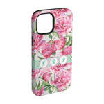 Watercolor Peonies iPhone Case - Rubber Lined - iPhone 15 (Personalized)