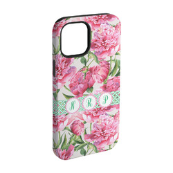 Watercolor Peonies iPhone Case - Rubber Lined - iPhone 15 (Personalized)