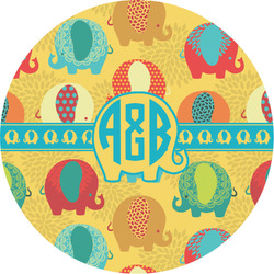 Cute Elephants Multipurpose Round Labels - 2" (Personalized)