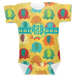 Cute Elephants Baby Bodysuit 6-12 (Personalized)