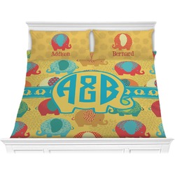 Cute Elephants Comforter Set - King (Personalized)