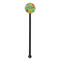 Cute Elephants Black Plastic 5.5" Stir Stick - Round - Single Stick