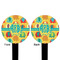 Cute Elephants Black Plastic 6" Food Pick - Round - Double Sided - Front & Back