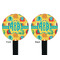 Cute Elephants Black Plastic 7" Stir Stick - Double Sided - Round - Front & Back