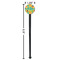 Cute Elephants Black Plastic 7" Stir Stick - Round - Dimensions