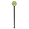 Cute Elephants Black Plastic 7" Stir Stick - Round - Single Stick