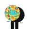 Cute Elephants Black Plastic 7" Stir Stick - Single Sided - Round - Front & Back