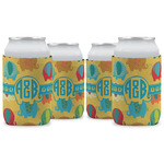 Cute Elephants Can Cooler (12 oz) - Set of 4 w/ Couple's Names