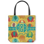 Cute Elephants Canvas Tote Bag - Medium - 16"x16" (Personalized)