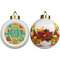 Cute Elephants Ceramic Christmas Ornament - Poinsettias (APPROVAL)