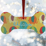 Cute Elephants Ceramic Dog Ornament w/ Couple's Names