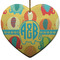 Cute Elephants Ceramic Flat Ornament - Heart (Front)