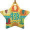 Cute Elephants Ceramic Flat Ornament - Star (Front)