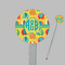 Cute Elephants Clear Plastic 7" Stir Stick - Round - Closeup